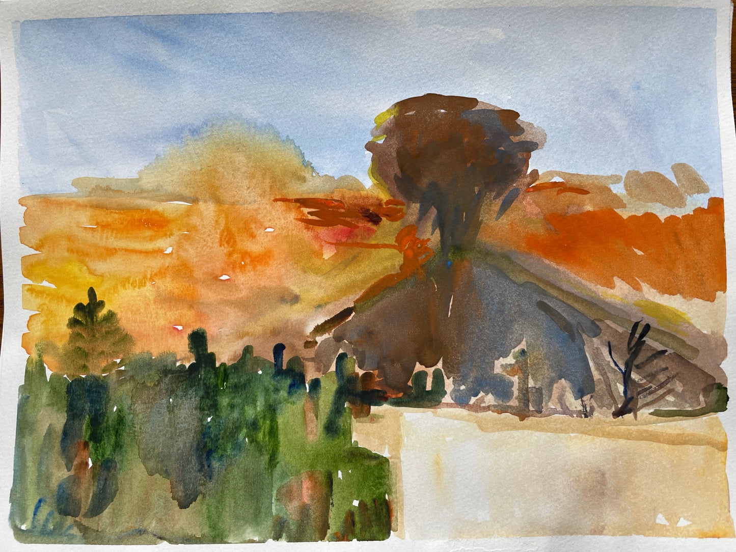 Watercolor on Paper, 9"x12"